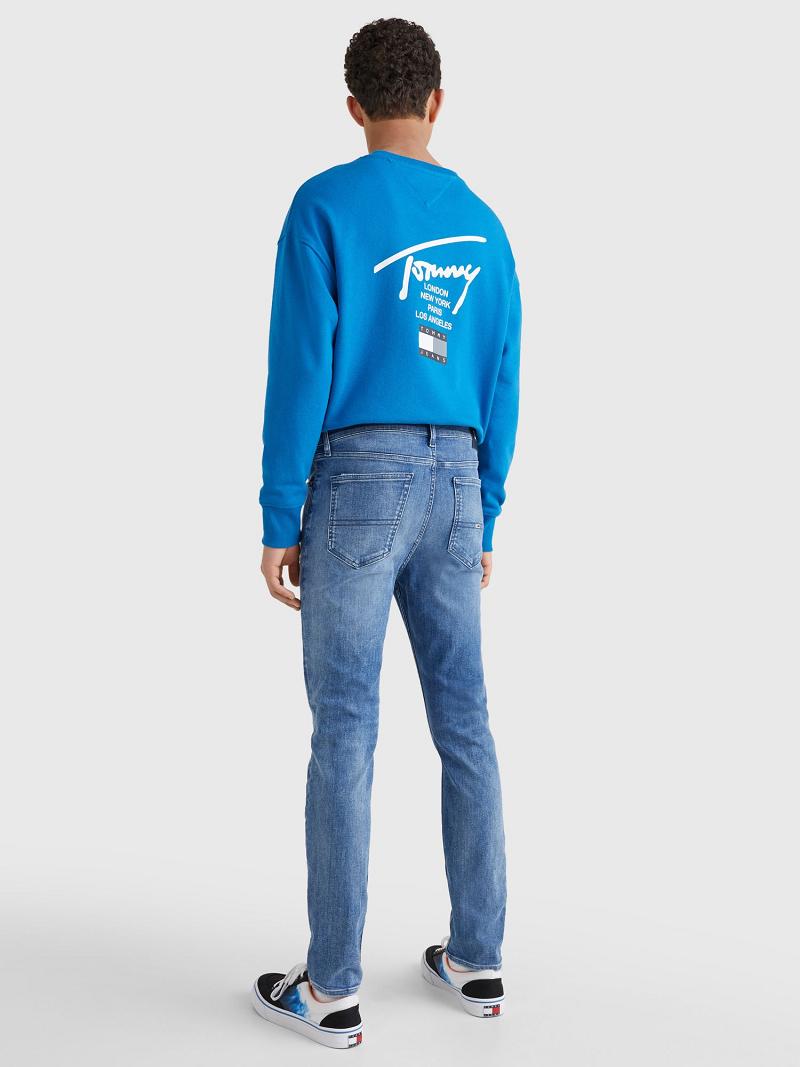 Férfi Tommy Hilfiger Low rise skinny fit Farmer Nadrág Kék | HU 1153RVD